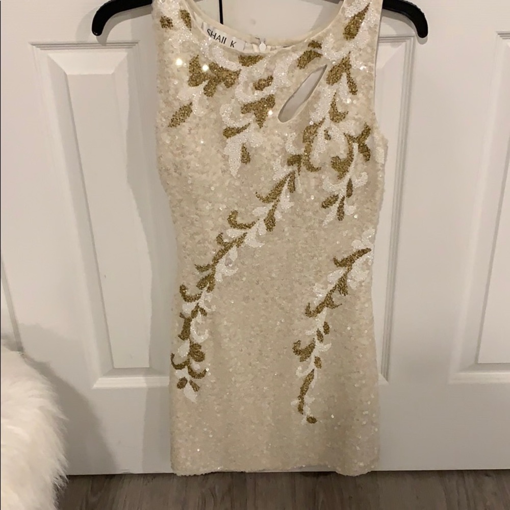 White sequin dress